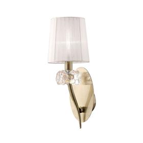 Loewe Antique Brass-White Wall Lights Mantra Armed Wall Lights Loewe Antique Brass-White Wall Lights Mantra Armed Wall Lights